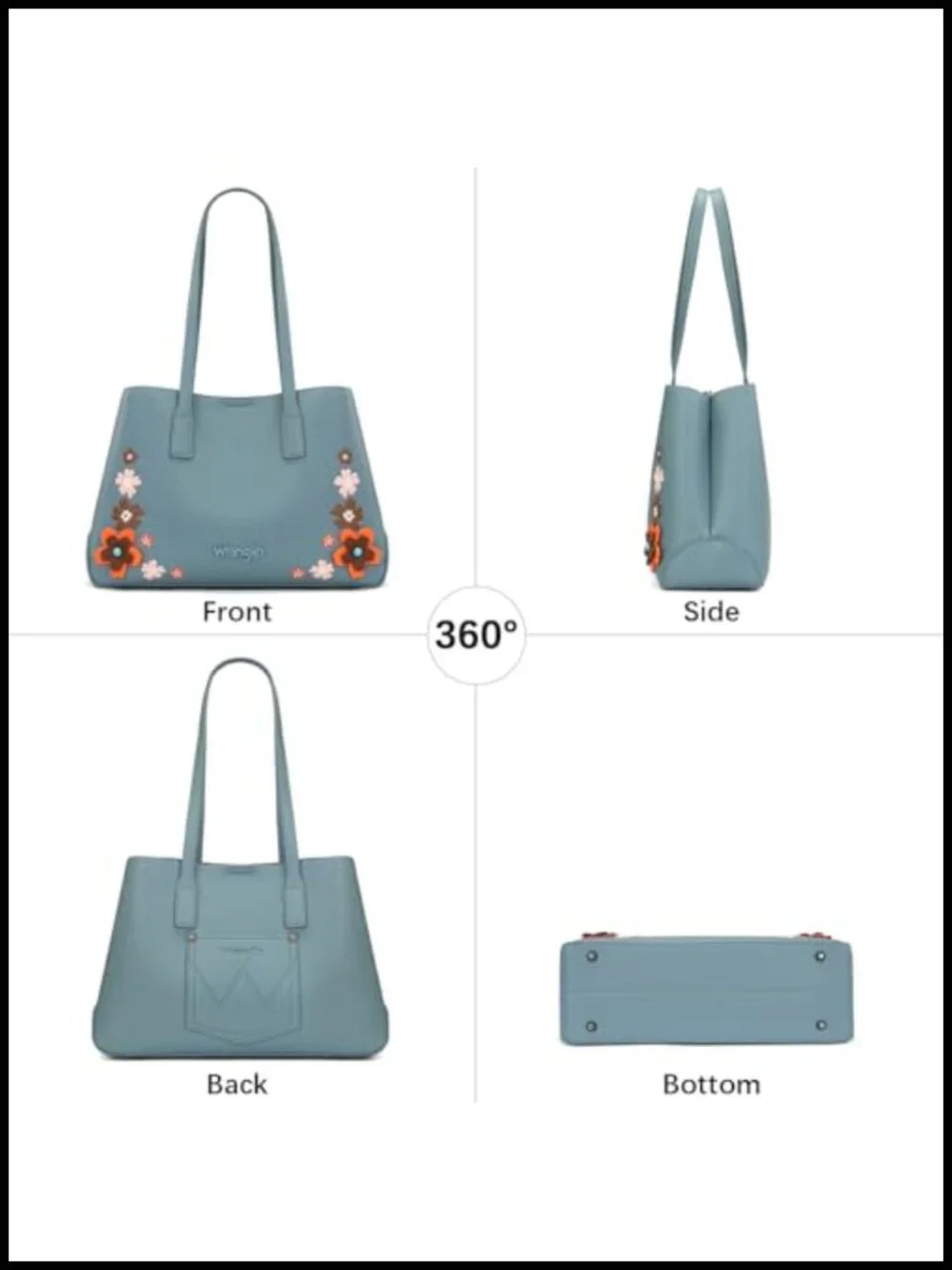 Floral Designer Top Handle Satchel Tote Bag for Women PU Leather Shoulder Purse